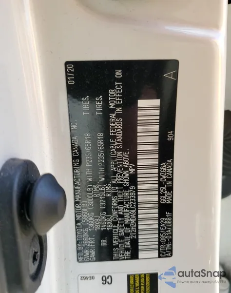 2020 Lexus Rx 350 z USA, uszkodzony, nr VIN 2T2HZMDA9LC233979